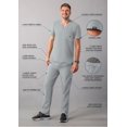 thumbnail image 3 of Adar Addition Go-Basic Scrub Set for Men - Classic V-Neck Scrub Top & Cargo Scrub Pants - A9300 - Silver Gray - XXS, 3 of 7