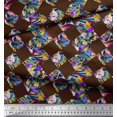thumbnail image 3 of Soimoi Cotton Poplin Fabric Artistic Floral & Check Geometric Print Sewing Fabric Yard 56 Inch Wide, 3 of 3