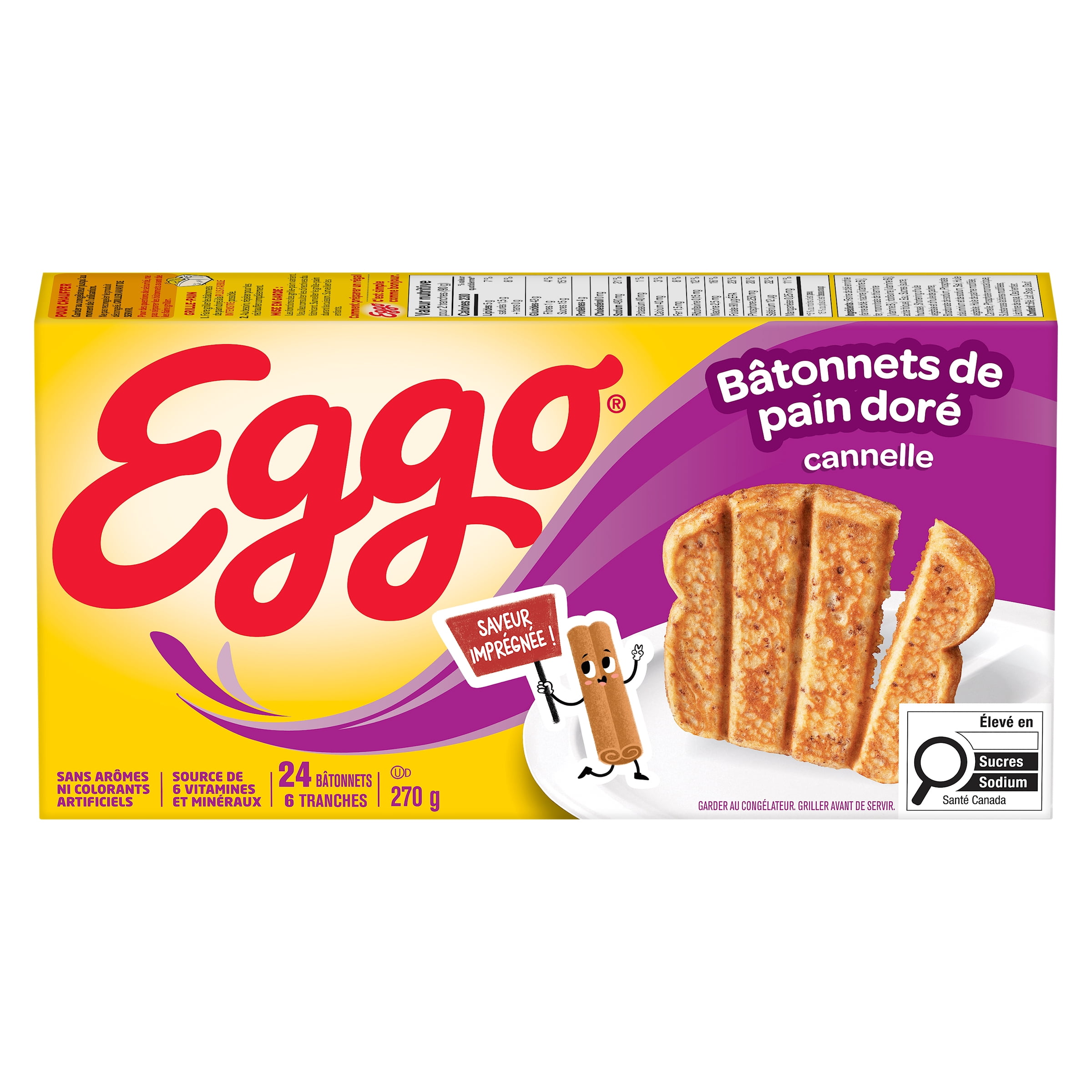 BÂTONNETS DE PAIN DORÉ KELLOGGS EGGO CANNELLE 270g BÂTONNETS DE PAIN DORÉ EGGO