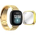 thumbnail image 1 of REQO Compatible with Fitbit Versa 4 / Sense 2 Bands, Stainless Steel Watch Band with TPU Case Breathable Protective Design for Men Women, 1 of 6