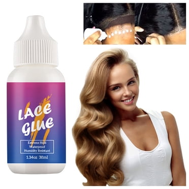 WIFKLSIIPG Colle à Dentelle Série de Produits pour Cheveux Colle Adhésive pour Perruque Perruque Imperméable Colle pour Perruque Lace front Forte Fixée Transparente Colle à Dentelle Utilisée pour le Remplacement des Cheveux 38 ml