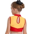 thumbnail image 2 of vastwit Kids Girls Mock Neck Tank Vest Shirts Sleeveless Color Block Letters Printed Cheerleading Uniform Crop Tops Red 14, 2 of 7