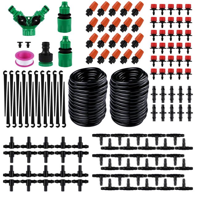 Amdohai Garden Irrigation System 98.4ft Tubing 50PCS Watering Sprayer & Dripper