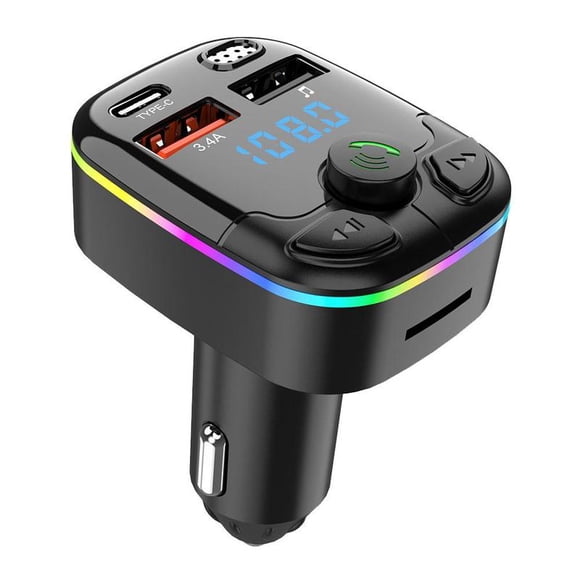 Car Wireless FM Transmitter Adapter Dual USB Port Charger Cigarette Lighter MP3 Player Kit Hands-Free 3.4A Fast Charge