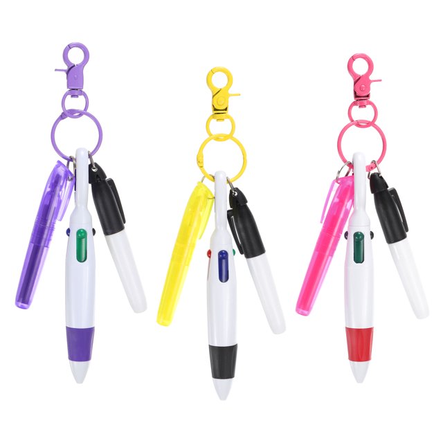 Uxcell Mini Stylo Surligneur, Stylo Enrouleur Badge Surligneur Marqueur Permanent Rose Rouge/jaune/violet