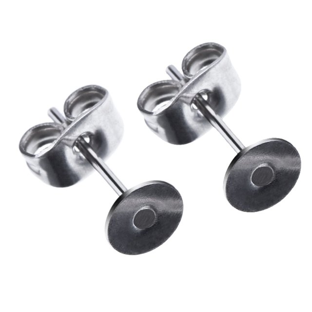Ruiboury 400 Sets Earrings Blank Base Crafting Popular Accessories Personality Silver Ear Backs Jewelry Making Tool Supplies Silver