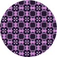 thumbnail image 1 of Ahgly Company Tapis de Zone Rond Transitionnel Violet pour Intérieur Lavable à la Machine, 4 Pieds Rond, 1 of 7