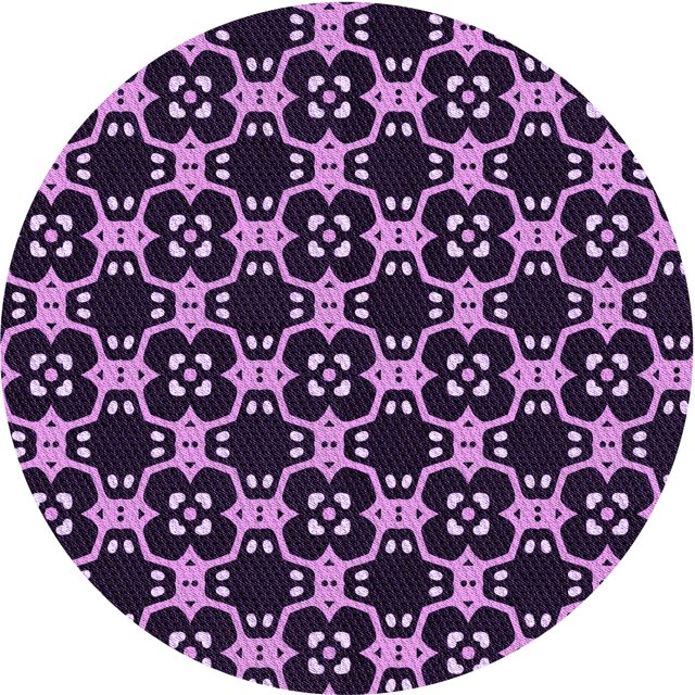 Ahgly Company Tapis de Zone Rond Transitionnel Violet pour Intérieur Lavable à la Machine, 4 Pieds Rond