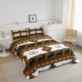thumbnail image 3 of Erosebridal Brown Boho Aztec Bedding Sets with Comforter, Southwestern Tribal Exotic Style Duvet Insert, Rustic Moose Decor, Reversible 2pcs, 3 of 8