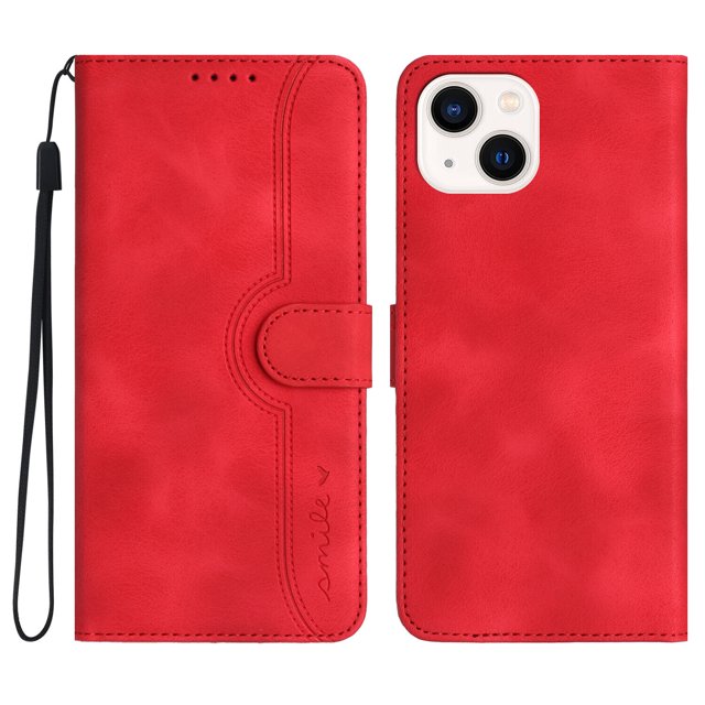 Compatible with iPhone 15 Case Premium PU Leather Wallet with Built-in Magnet Cover