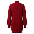 thumbnail image 5 of Kcodviy Automne Hiver à Manches Longues Robes Chandails pour Femmes Col Roulé d'Hiver Couleur Unie Robe Chandail Décontractée pour Femmes Grande Taille Robe Chandail pour Dames Robe à Rayures d'Automne, 5 of 5