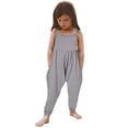 thumbnail image 1 of Girls Overall Sleeveless Jumpsuits Rompers for Girls Casual V Neck Strap Rompers with Pockets Girl Clothes 4T, 1 of 3