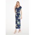 thumbnail image 2 of Robe Longue Simple Hawaïenne pour Femme à Manches Cap Luau 2TG Ananas Jardin Bleu Marine, 2 of 5