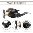 thumbnail image 2 of Privacy Door Handles Door Levers Privacy Door Lock Satin Nickel Stainless Steel Door Handles Indoor with Lock Keyless Door Knobs for Interior Bed/Bathroom Doors, 2 of 7