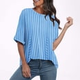 thumbnail image 2 of Chemises à Manches Courtes pour Femmes, Blouse Ample Imprimée Décontractée, 95 % Polyester, 5 % Spandex, pour Gym, Quotidien & Été, 2 of 5