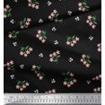 thumbnail image 3 of Soimoi Cotton Jersey Fabric Leaves & Wild Flower Floral Printed Fabric 1 Yard 58 Inch Wide, 3 of 3