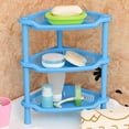 thumbnail image 2 of 3 Layer Square Triangular Corner Storage Organizing Caddy Stand For Bathroom Hot Pan Holder for Counter Foldable Kitchen Stainless Steel Sponge Holder Wooden Rack for Kitchen over Rack Bottle Rack, 2 of 3