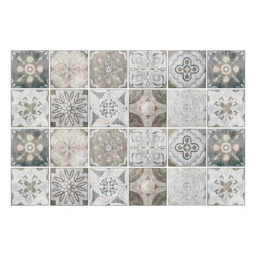 24 Sheet Peel and Stick Tile for Kitchen Backsplash Self Adhesive Moroccan Stick on Backsplash Mandala Wall Tiles Peel and Stick for Bathroom Laundry Room Cabinet Shower 8"x8"