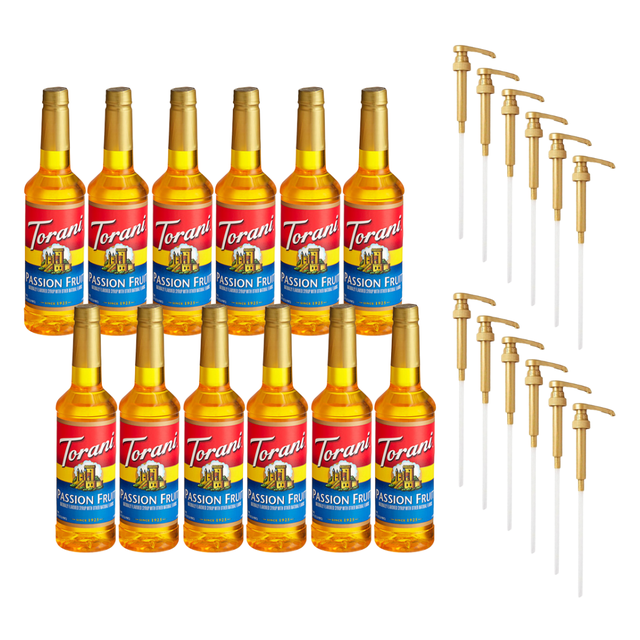 Torani Passion Fruit Flavoring Syrup Plastic 750 mL with Bonus Squeeze Pump