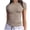Khaki-women's compression workout tops, variant on Brnmxoke Slim Fit Tops for Women Summer Dressy Stretch Crewneck Tees Classic Short Sleeve Fitted Crop T-Shirt Green,L