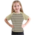 thumbnail image 4 of Économies d'Été! SROBPTY T-Shirts à Manches Courtes pour Tout-Petits, Garçons Tout-Petits Mode Col Rond à Rayures Imprimées Manches Courtes Kaki, 7 Ans, 4 of 5