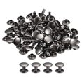 thumbnail image 1 of Unique Bargains 100 Ensembles de Rivets en Cuir Rivets à Double Calotte 9 mm Hauteur 8 mm Clous Métalliques Rivet, Noir Canon, 1 of 5