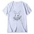 thumbnail image 5 of LUOGENLI T-shirts pour Femme pour Femmes T-shirts Décontractés de Pâques pour Femmes Mignon Lapin et Fleur Imprimé Col Rond Manches Courtes T-Shirt Ample Blouse Hauts T-shirts pour Femmes T-Shirt Graphique Fête de la Saint-Patrick Blanc TTG, 5 of 5