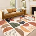 thumbnail image 3 of MUJOO 5x7 Area Rugs Washable,Boho Rugs for Living Room Bedroom Dining Room,Large Throw Floor Carpet Non Slip Soft Modern Abstract Bohemian Terracotta, 3 of 7