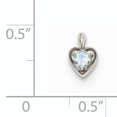 thumbnail image 2 of 14K White Gold March Synthetic Birthstone Heart Charm, 2 of 2