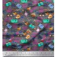 thumbnail image 1 of Soimoi Modal Satin Fabric Camera,Hat & Briefcase Travel Print Fabric by Yard 42 Inch Wide, 1 of 3