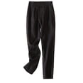 thumbnail image 1 of Timegard Cotton Linen Pants for Women Elastic High Waisted Button Ruched Casual Trousers with Pockets, 1 of 5