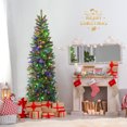 thumbnail image 4 of Gymax 6FT Hinged Pre-lit Christmas Slim Pencil Tree w/ 10 Lighting Modes & 648 Tips, 4 of 10