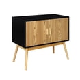 thumbnail image 1 of Convenience Concepts Console de Rangement Oslo en Fini Bois Naturel et Noir, 1 of 5
