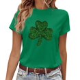 thumbnail image 1 of LUOGENLI T-shirts pour Femme pour Femmes T-Shirt de la Saint-Patrick à Col Rond à Manches Courtes T-Shirt Vintage pour Femmes T-Shirt Graphique Saint-Patrick Vert m, 1 of 4