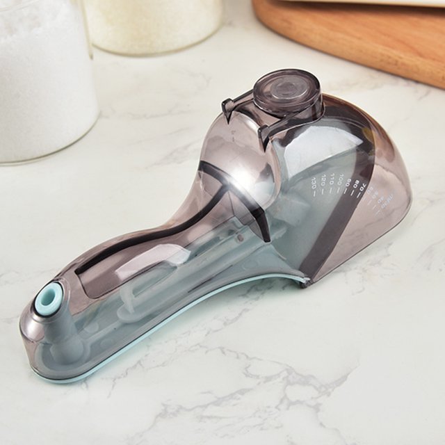 Measuring Cup Adjustable Spoon Kitchen Plastic Scale; Plastic Tablespoon Baking Dry Fluid Seasoning Scoop with Scale, L