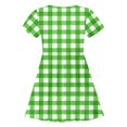 thumbnail image 4 of LUOGENLI Robe Mode pour Enfants à Carreaux Ajustée à Manches Courtes (6 14 Ans) Robe pour Filles Longueur Genou Vert 12-14 Ans, 4 of 4