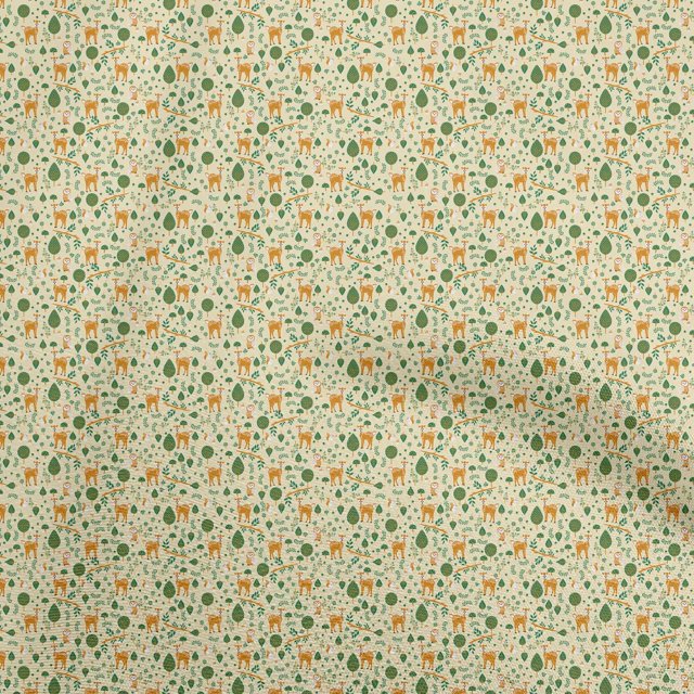 oneOone Rayon Light Yellow Fabric Animal Craft Projects Decor Fabric Printed By The Yard 56 Inch Wide