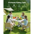 thumbnail image 2 of VEVOR 6 Ft Plastic Folding Table Portable Picnic Utility Table Handle Indoor Outdoor, 2 of 9