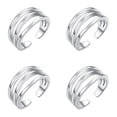 thumbnail image 1 of Silver Adjustable Toe Band Ring with Open Joint Design for Comfortable Foot Wear, Clear 4Packs, 1 of 9
