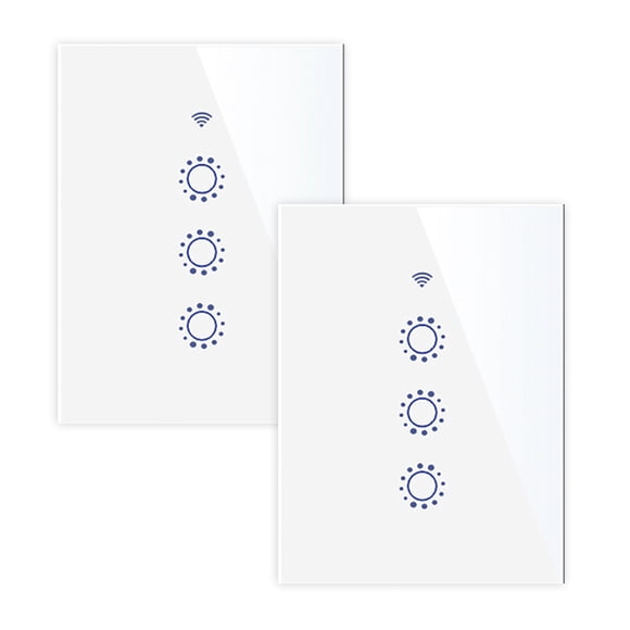 Amdohai Commutateur d'Éclairage Smart Switch Wi‐Fi Bidirectionnel à Commande Vocale, Télécommande,
