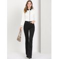 thumbnail image 3 of INSPIRE CHIC Chemise Boutonnée pour Femme à Manches Longues de Travail Col Peter Pan Blouse Haut, 3 of 6