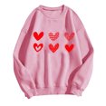 thumbnail image 2 of Qertyioot Chandail Cœur d'Amour Saint-Valentin, s Imprimé Mode Femme Manches Longues Col Rond Imprimé Blouse Ample Hauts, 2 of 3