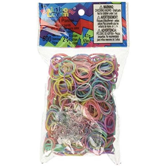 Rainbow Loom Élastiques Pastel avec 24 Pinces C (600 Unités)