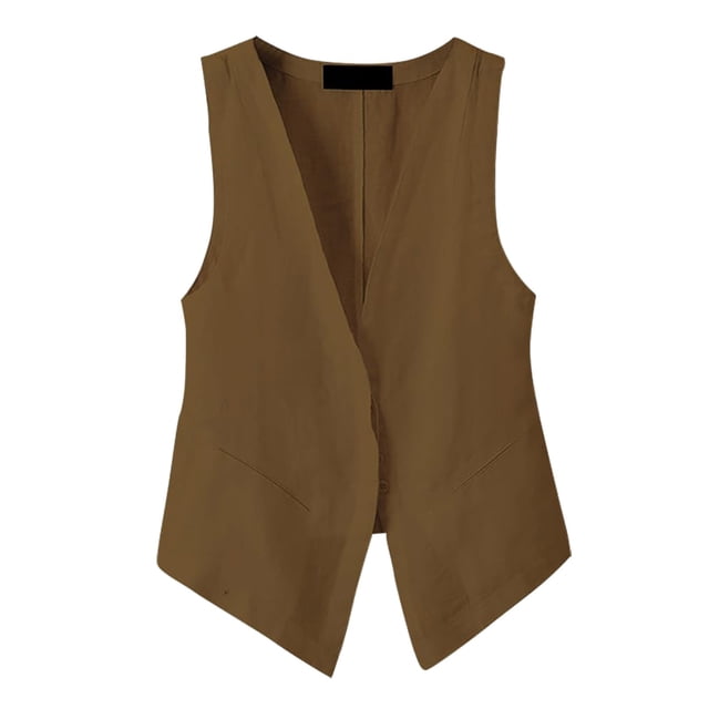 HNMKIU Crop Tank Tops For Women Linen Vest Tops Sleeveless Spring Summer Vest Coat Top