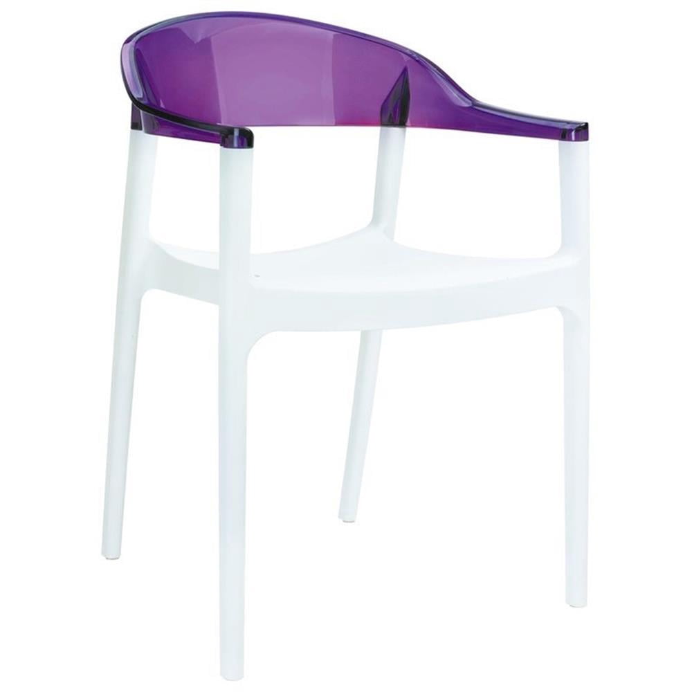 Compamia Carmen Chaise de Salle à Manger de Patio avec Siège Blanc, Violet