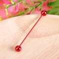 thumbnail image 4 of Allergy Free Stainless Steel Industrial Barbell Piercing Jewelry Piercing Earring Ear Bone Earring (Red), 4 of 5