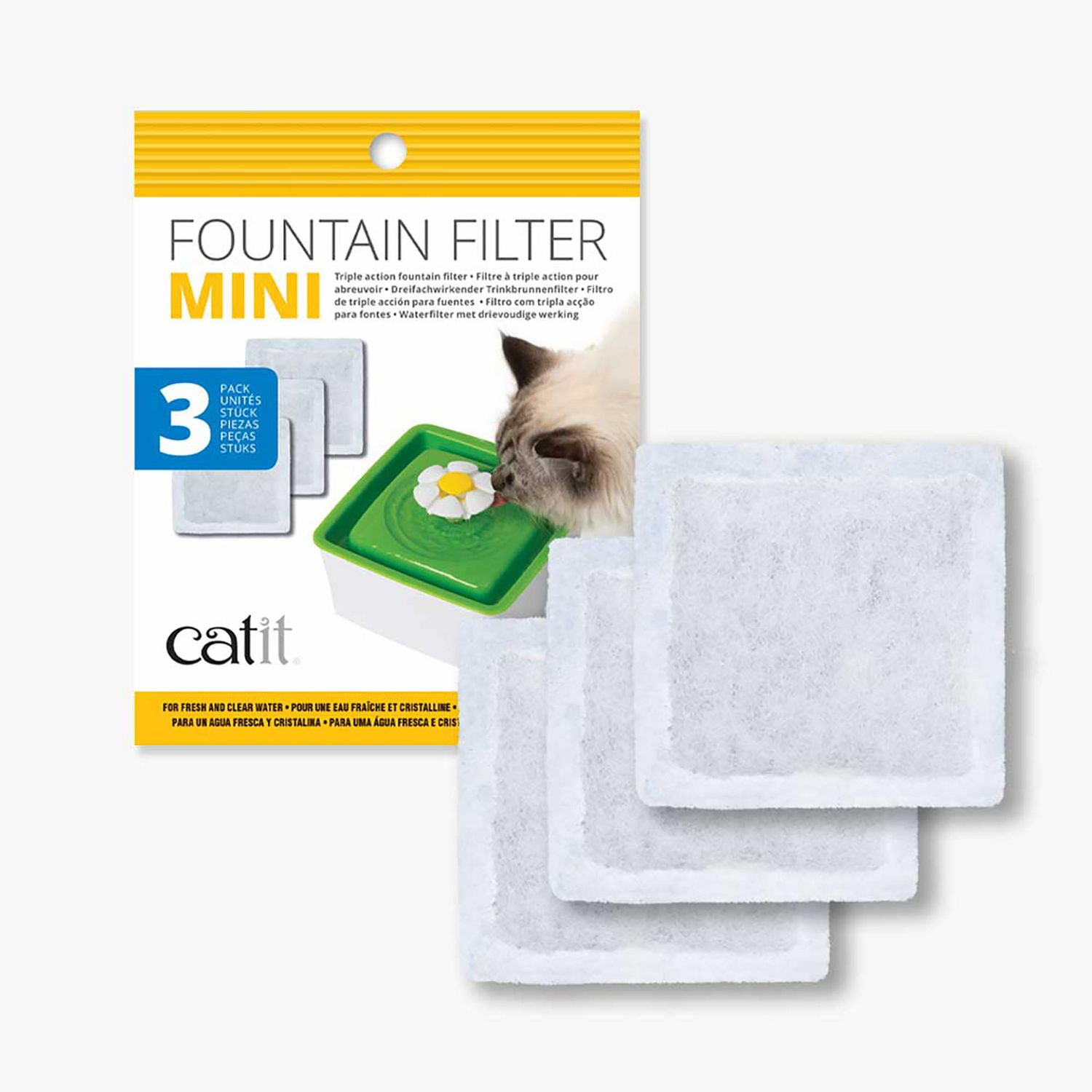 Catit Filtres pour Fontaine d'Eau pour Chat Mini, Lot de 3