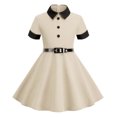 thumbnail image 1 of PMVFHDE Robe Déguisement Manches Courtes Ceinture Vintage Robe d'Enfant Robe, Autre, 5-6 Ans, 1 of 3
