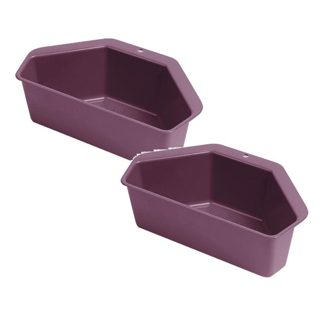 Oleegame 2PC Spoon And Lid Rest Kitchen Leaking Basket Triangular Kitchen Waste Leaking Basket Sink Side Shelf Pink