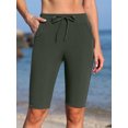 thumbnail image 2 of Beautyin Womens Swim Shorts Knee Length High Waisted Drawstring Swim Bottoms with Two Pockets, 2 of 7